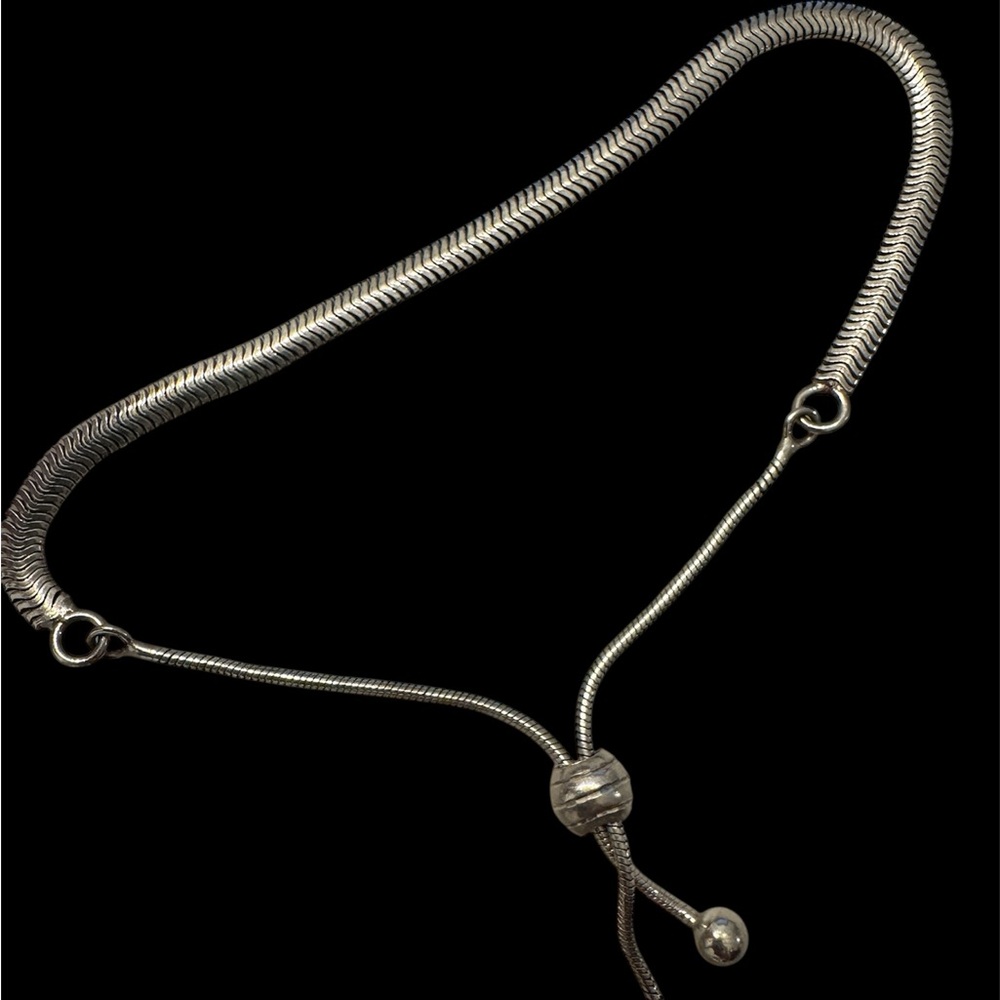 Sterling Silver Adjustable Pull Bracelet - image 1